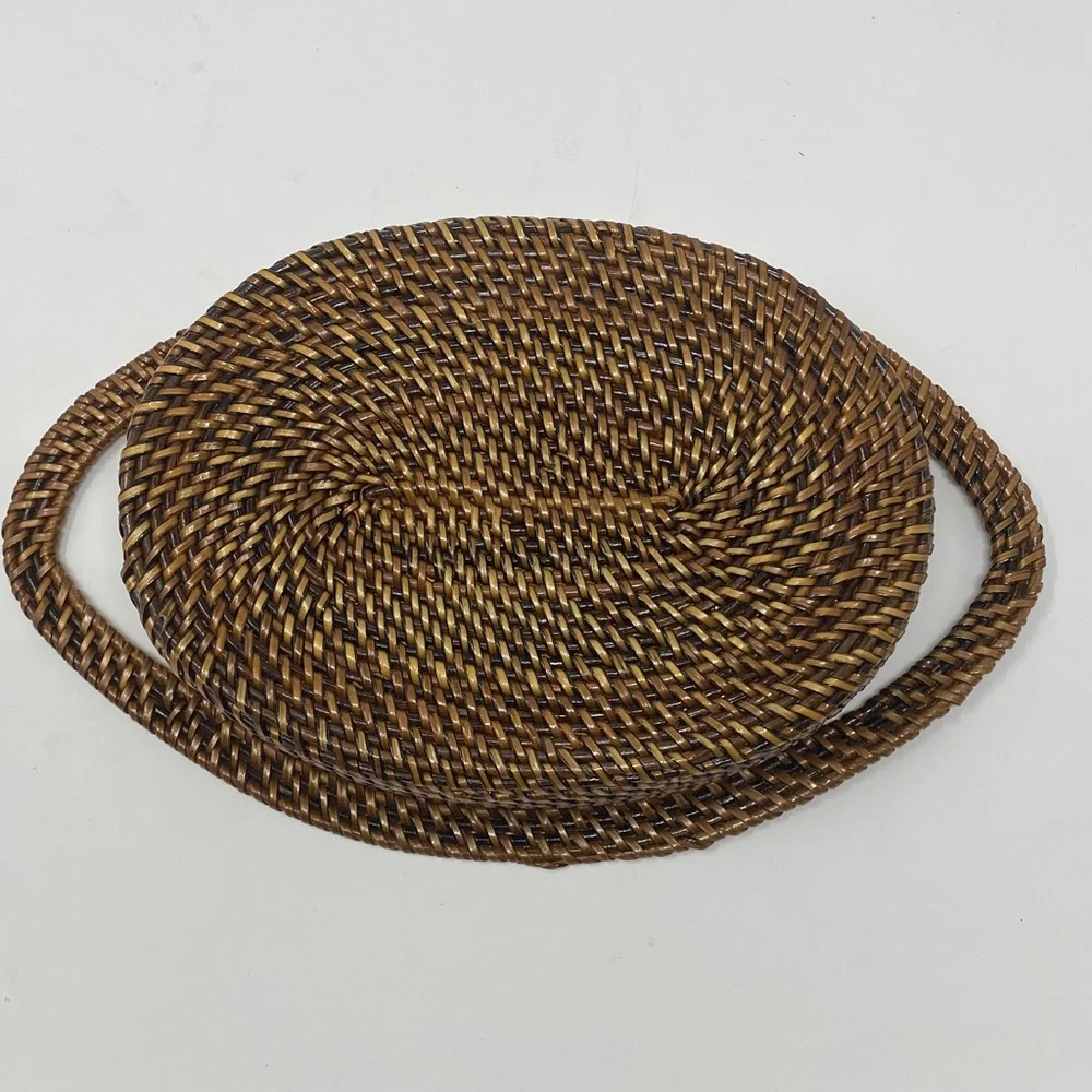 Woven Oval Basket with Handles